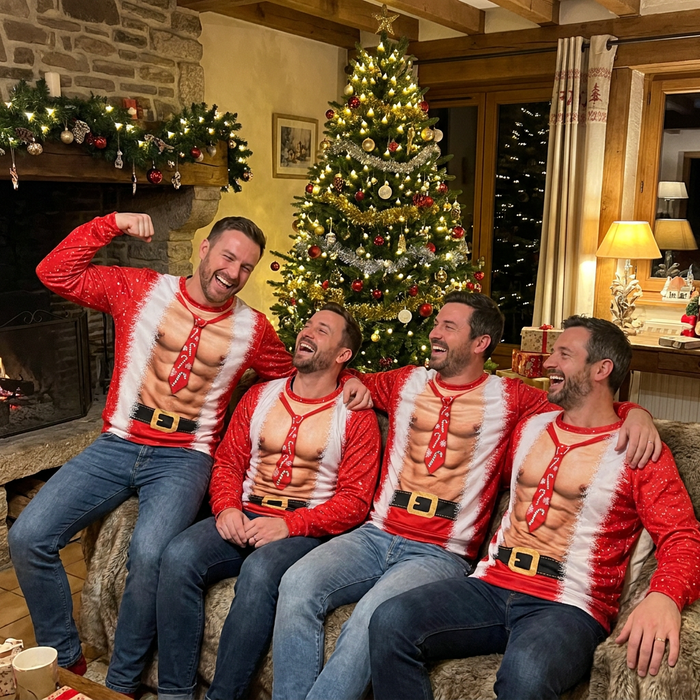 Des amis en pulls Père Velu Musclé